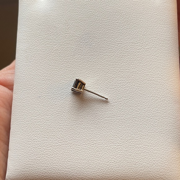 14k Black Diamond Solitaire Earrings - Picture 11 of 15